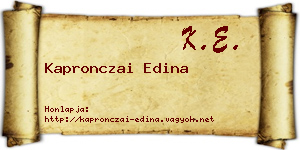 Kapronczai Edina névjegykártya